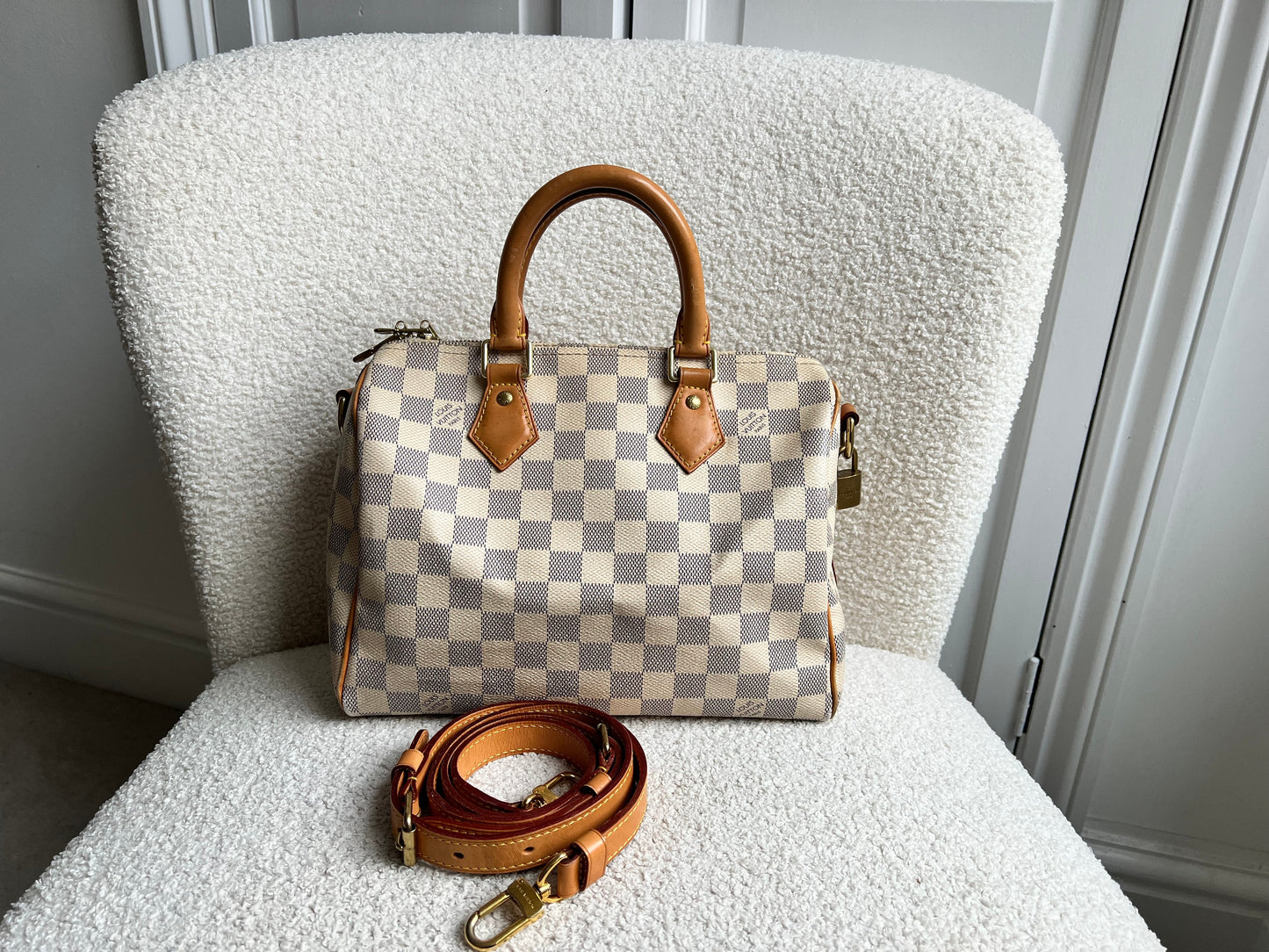 Louis Vuitton Speedy 25 Bandouliere Damier Azur (RRP £1,440)