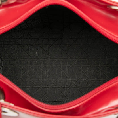 Red Dior Medium Patent Lady Dior Satchel