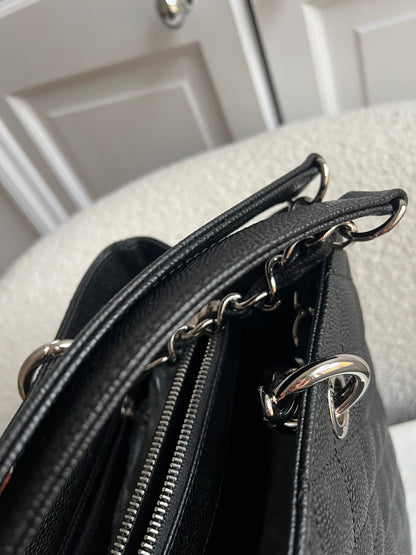 Chanel Black Caviar Grand Shopper Tote (GST) Silver Hardware