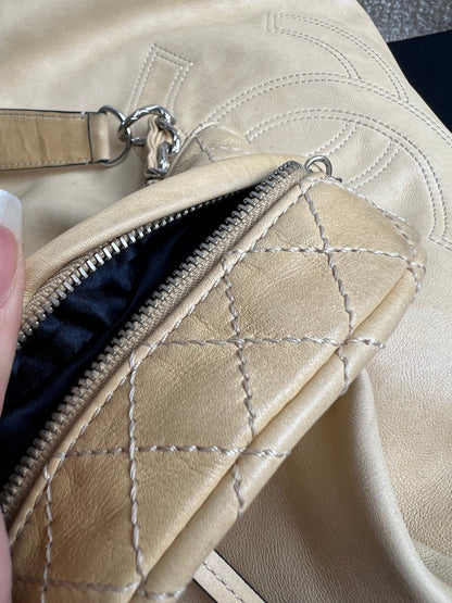 Chanel Beige Edgy Lambskin Large Hobo