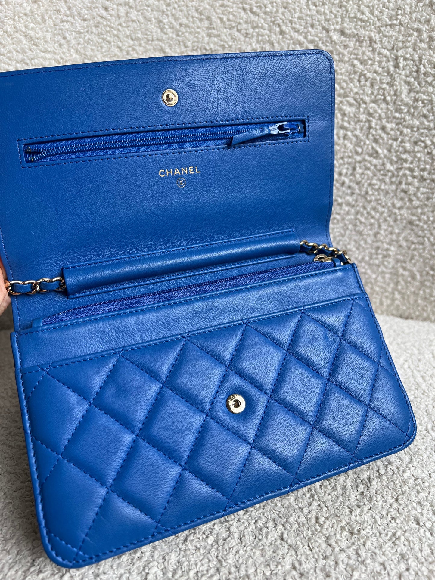 Chanel Blue Lambskin Wallet on Chain (RRP £2,930)
