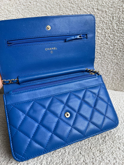 Chanel Blue Lambskin Wallet on Chain (RRP £2,930)