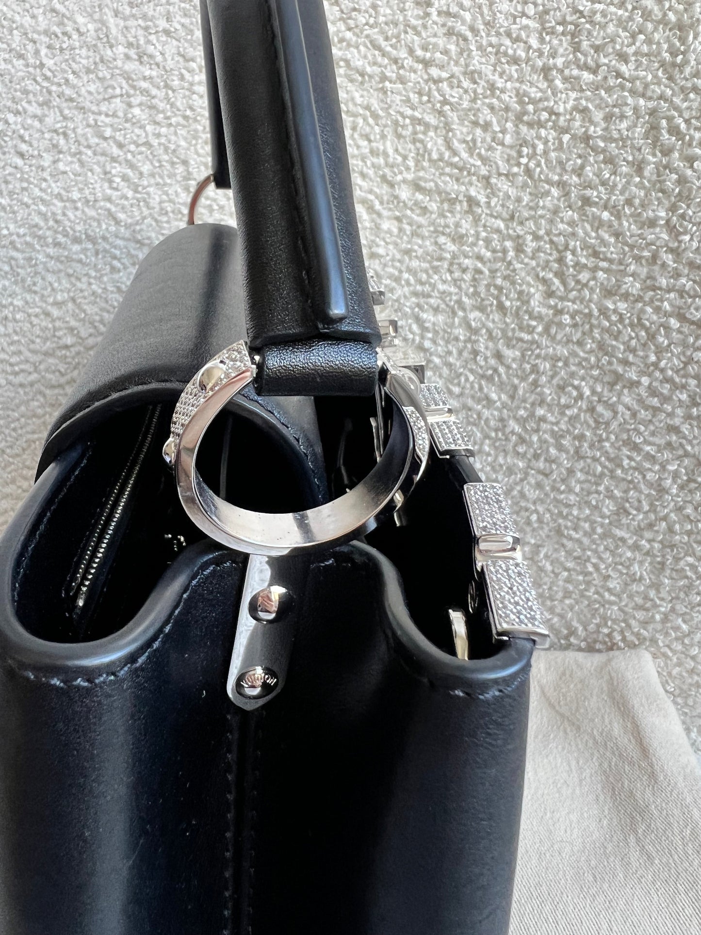 Louis Vuitton Capucines BB in Black with Crystal Flowers (RRP £5350)