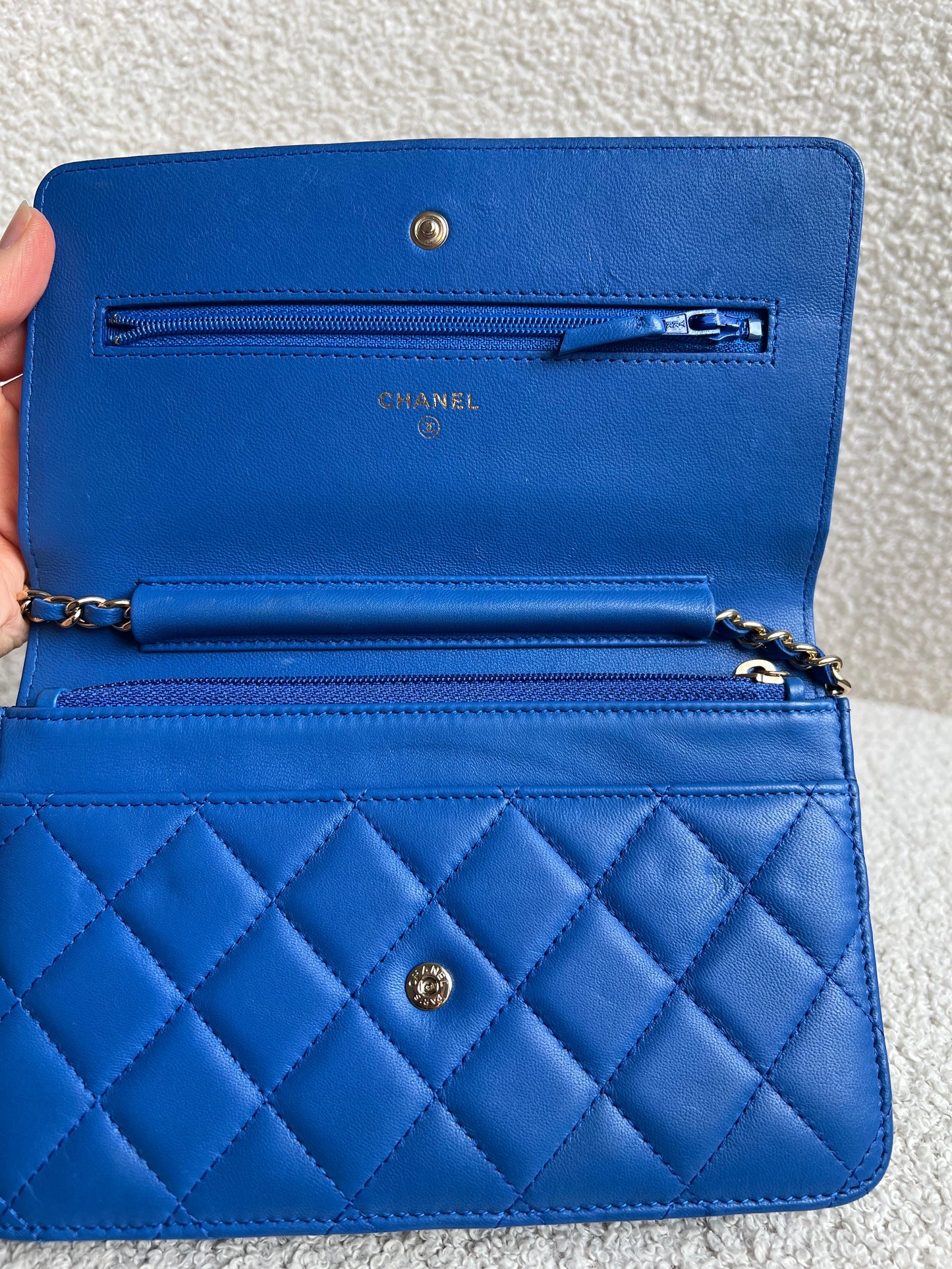 Chanel Blue Lambskin Wallet on Chain (RRP £2,930)