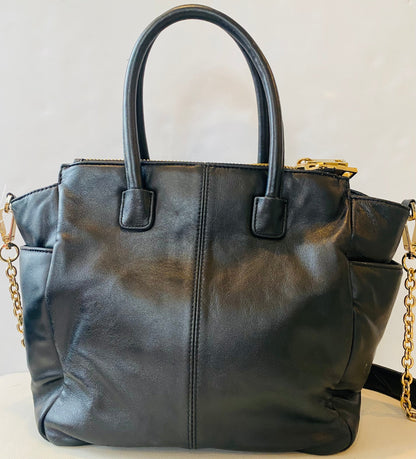 VIA SPIGA Black Leather Shoulder Bag/ Crossbody