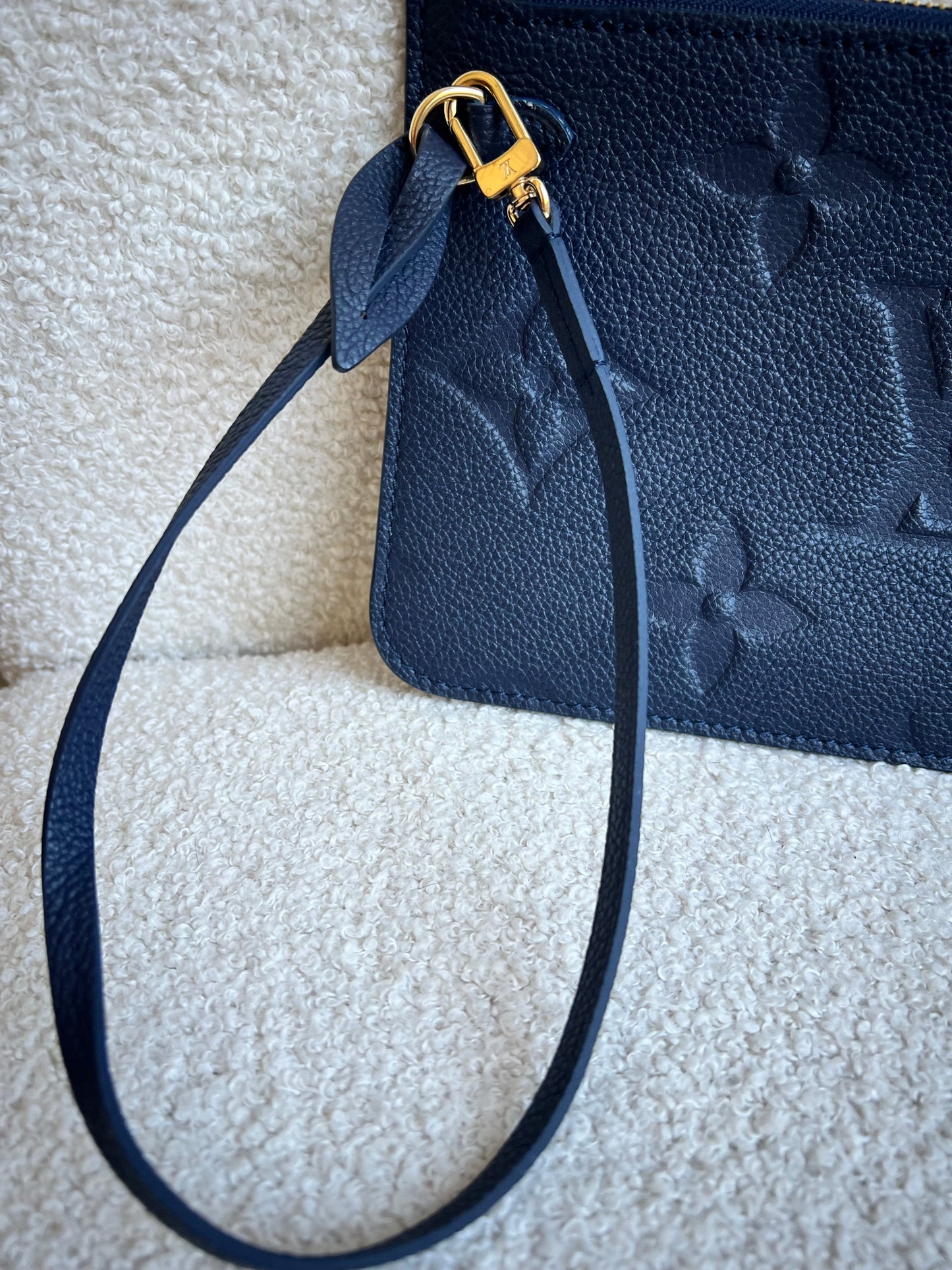 Louis Vuitton Pouch (from Neverfull) Navy Empreinte