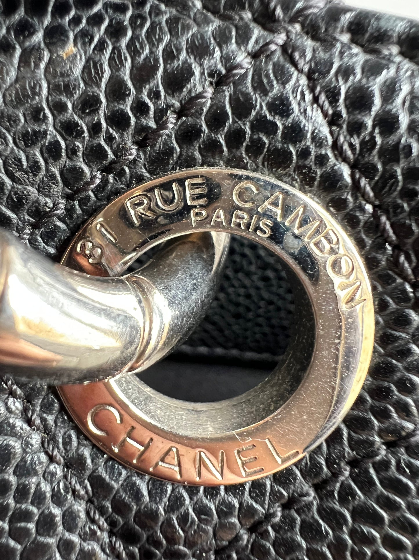 Chanel Black Caviar Grand Shopper Tote (GST) Silver Hardware