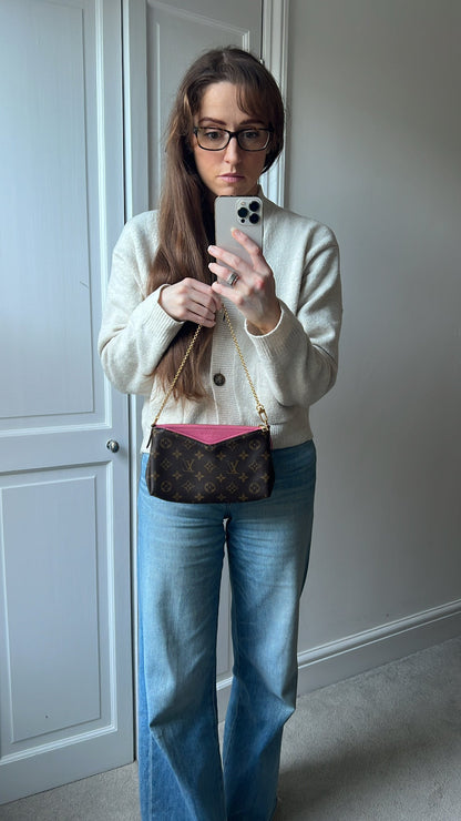 Louis Vuitton Pink and Monogram Pallas Pochette