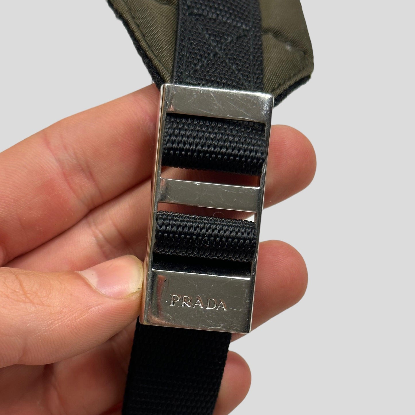 Prada 2018 Rubber Race Logo Bandoliera Crossbody Pocket Bag + Cards