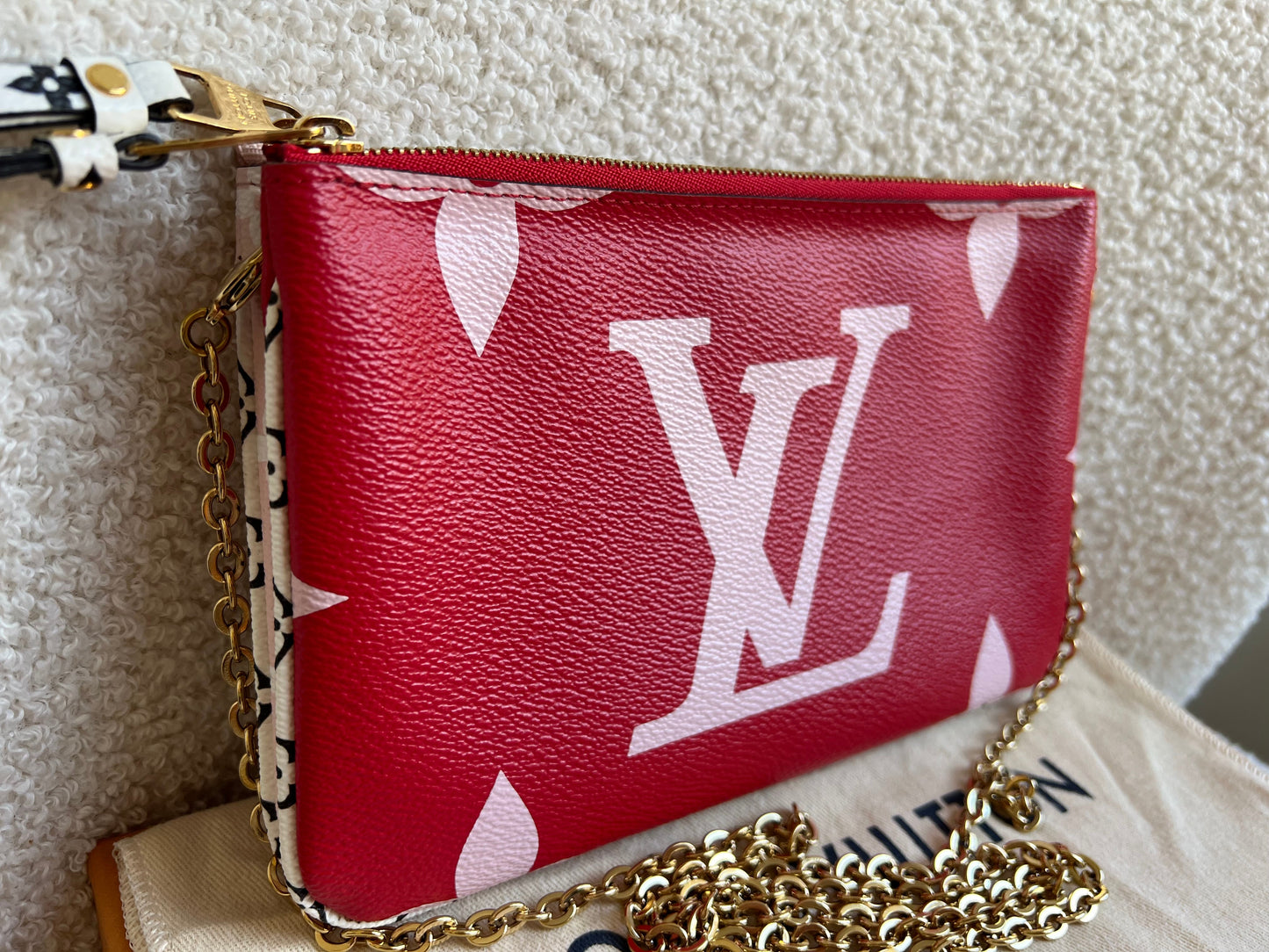 Louis Vuitton Double Zip Pochette Red Giant Monogram Jungle (RRP £1250)