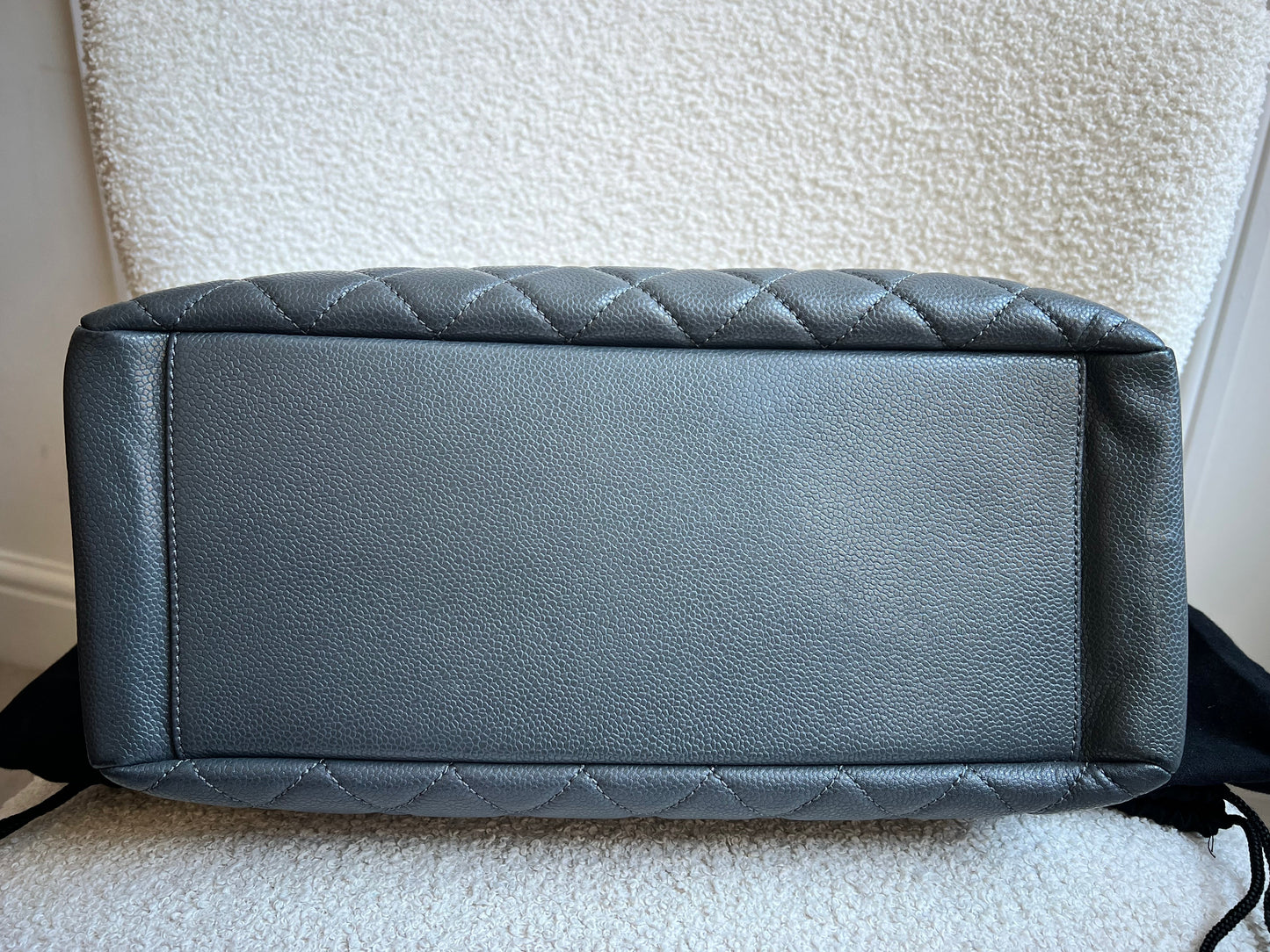 Chanel Grey Caviar Grand Shopper Tote (GST) Silver Hardware