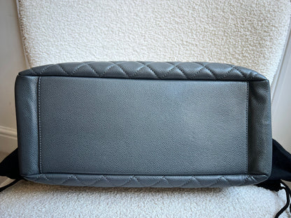 Chanel Grey Caviar Grand Shopper Tote (GST) Silver Hardware