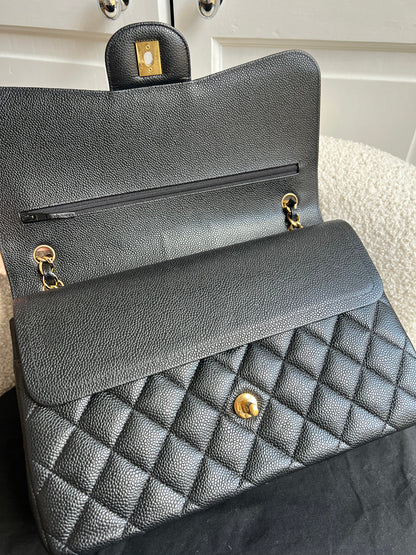 Chanel Jumbo Double Flap in Black Caviar with gold hardware (RRP £9830)