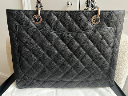 Chanel Black Caviar Grand Shopper Tote (GST) Silver Hardware