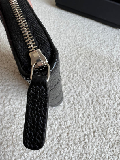 Chanel Black Quilted Caviar Zip Round Purse with Silver Hardware (RRP £550)