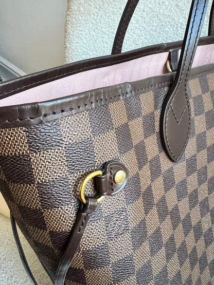 Louis Vuitton Neverfull MM Damier Ebene Rose Ballerine (RRP £1430)