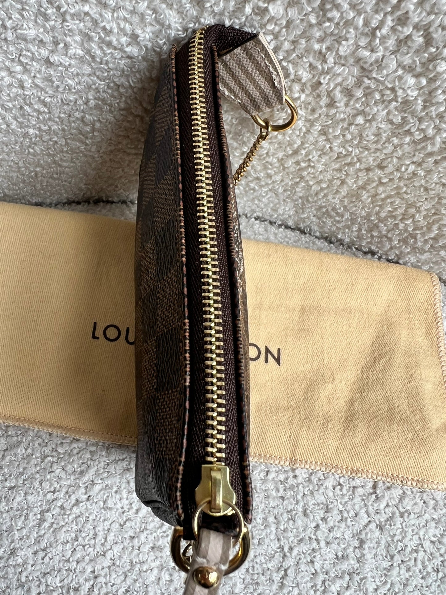 Louis Vuitton Limited Edition Trunks and Locks Mini Pochette Accessoires in Damier Ebene