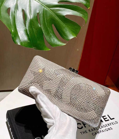 Chanel Metallized Lambskin Embellished With Strass Paris-Dallas Clutch