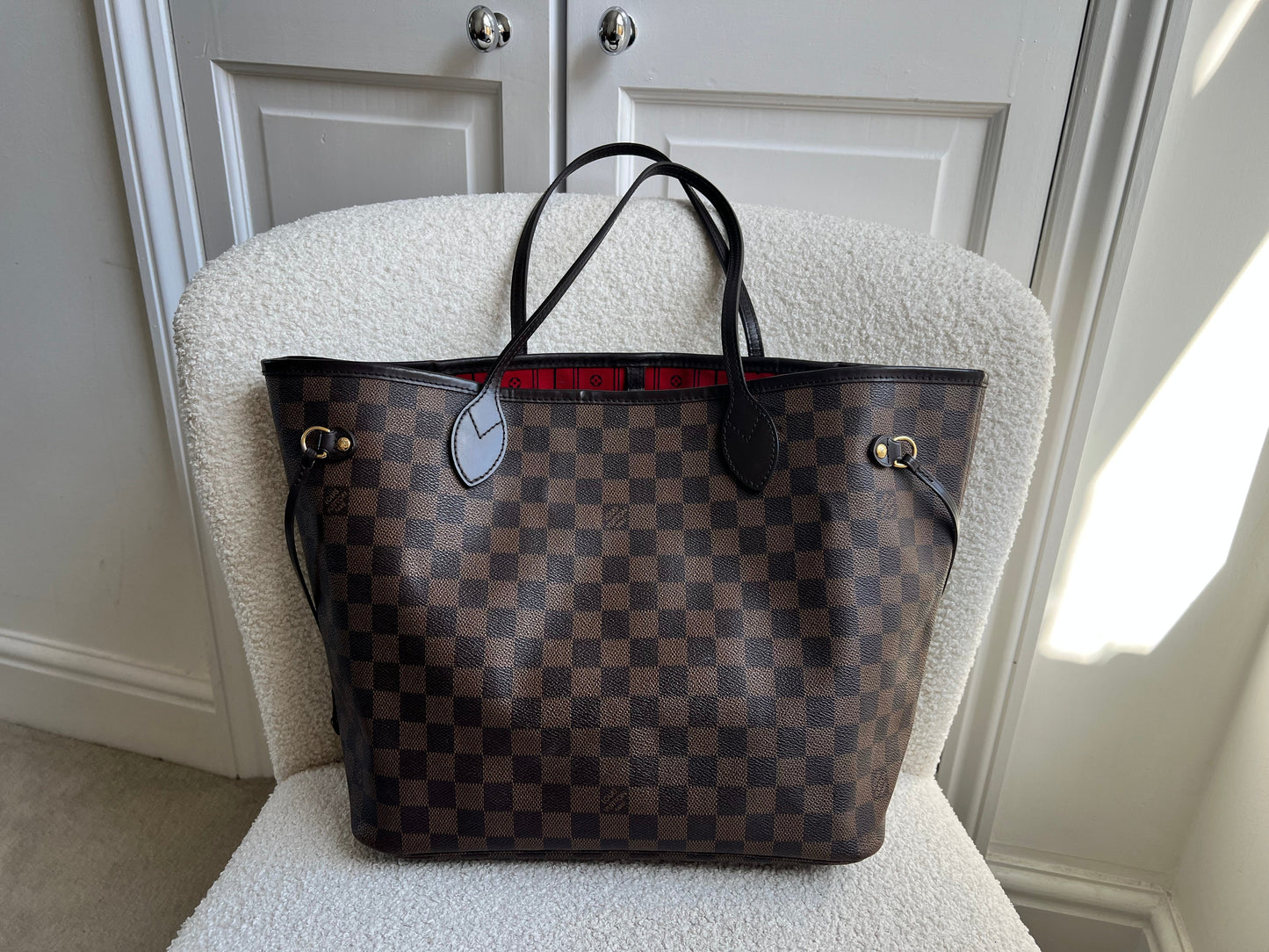 Louis Vuitton Neverfull MM Damier Ebene Cherry Interior (RRP £1,430)