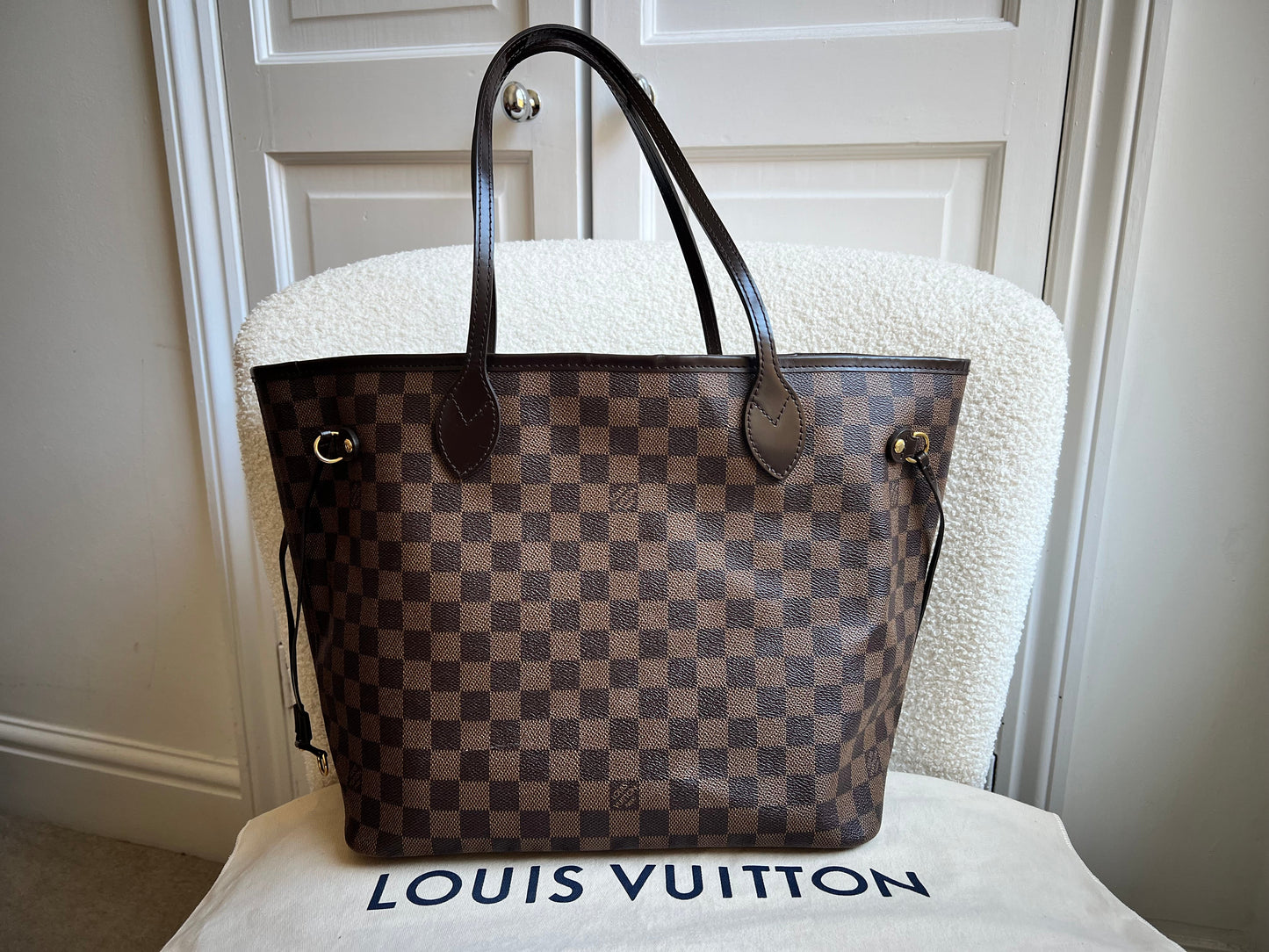 Louis Vuitton Neverfull MM Damier Ebene Rose Ballerine (RRP £1430)