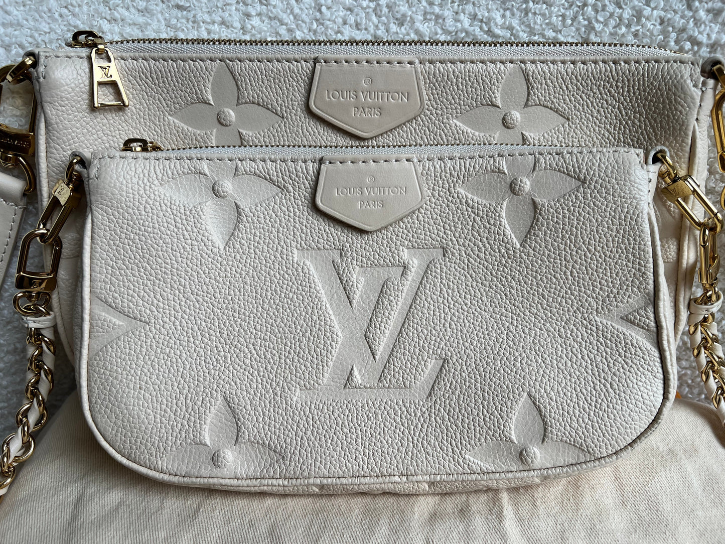 Louis Vuitton Multi Pochette Accessoires Creme Empreinte (RRP £2140)