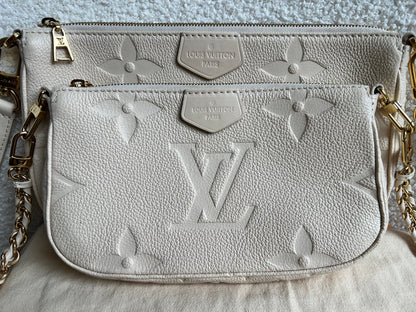 Louis Vuitton Multi Pochette Accessoires Creme Empreinte (RRP £2140)