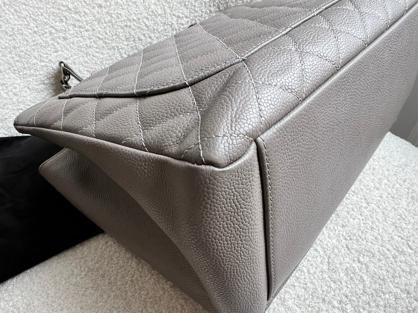 Chanel Grey Caviar Grand Shopper Tote (GST) Silver Hardware