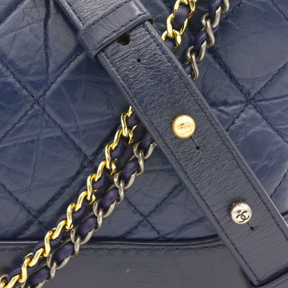 Chanel Calfskin Quilted Small Gabrielle Hobo Blue