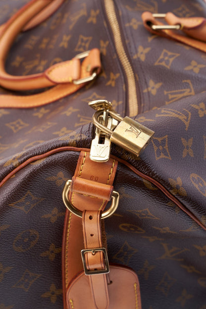 Louis Vuitton 60 Keepall Bag In Brown Monogram Coated Canvas