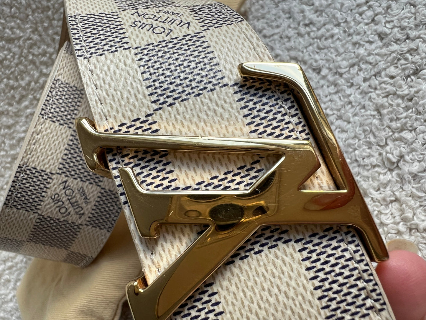 Louis Vuitton Initials Belt Damier Azur Size 85