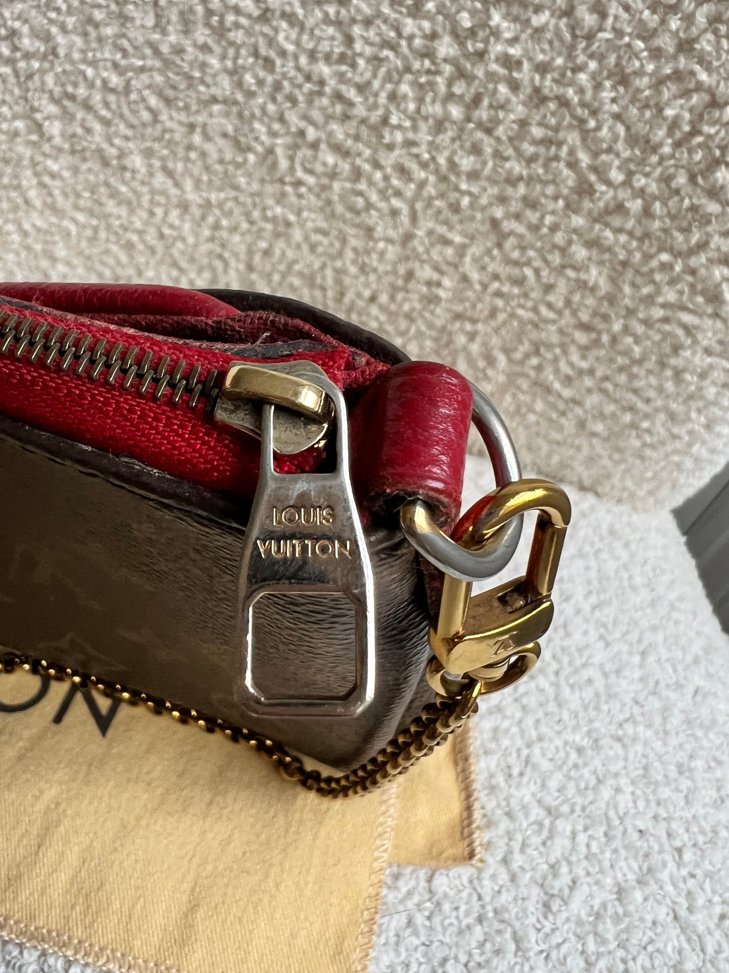 Louis Vuitton Red and Monogram Pallas Pochette