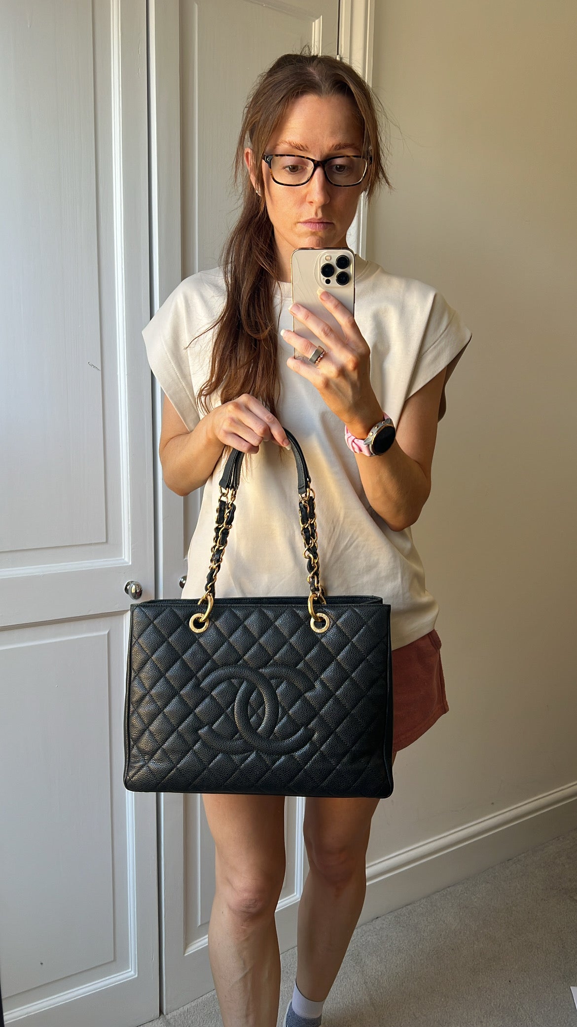 Chanel Black Caviar Grand Shopper Tote Gold Hardware (GST)