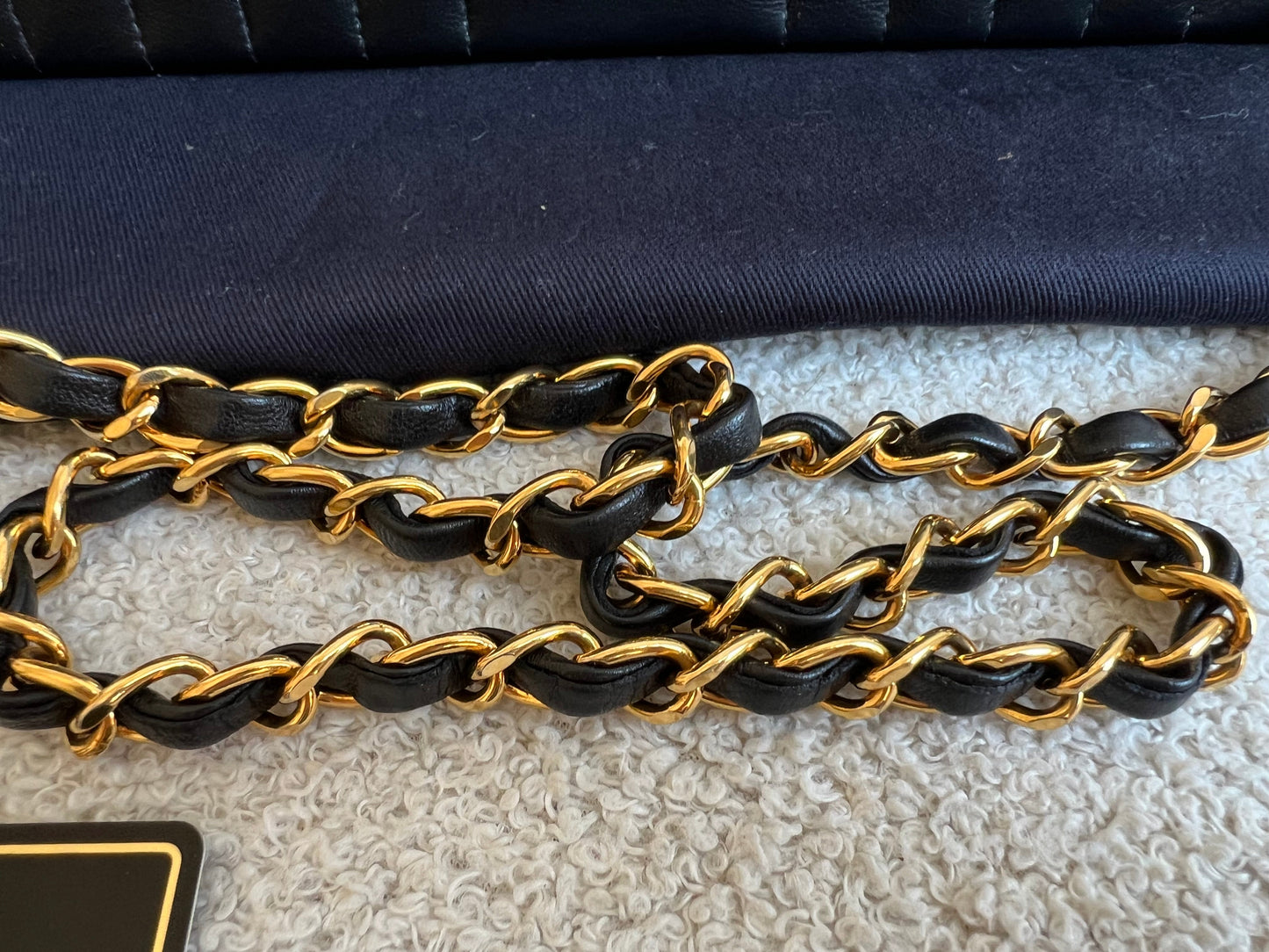 Chanel Medium Black Vertical Quilted Lambskin Vintage Classic Flap Bag with 24K gold hardware