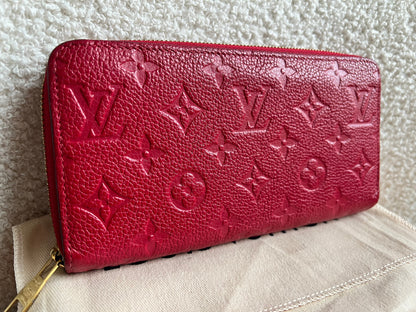 Louis Vuitton Zippy Wallet in Red Empreinte (RRP £740)