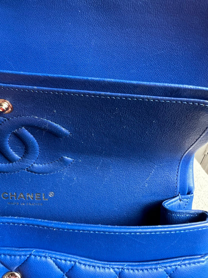 Chanel Medium Classic Flap in Cobalt Blue Lambskin with silver hardware (RRP £9090)