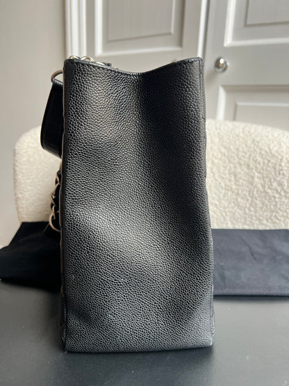 Chanel Black Caviar Grand Shopper Tote (GST) Silver Hardware