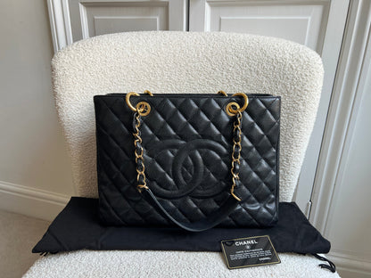 Chanel Black Caviar Grand Shopper Tote Gold Hardware (GST)