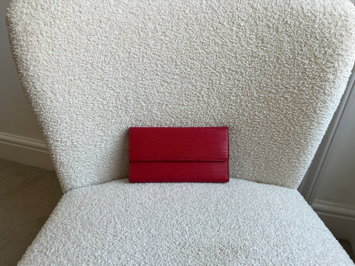 Louis Vuitton Sarah Continental Flap Wallet in Red Epi