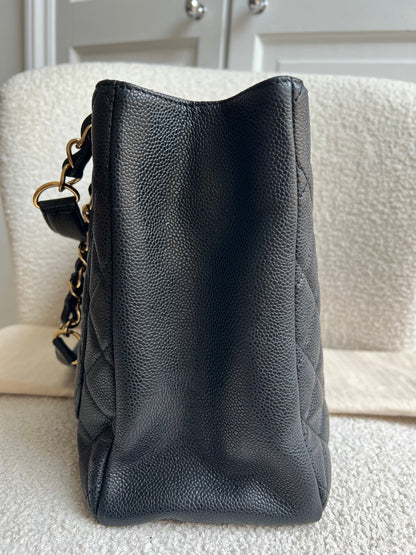 Chanel Black Caviar Grand Shopper Tote Gold Hardware (GST)