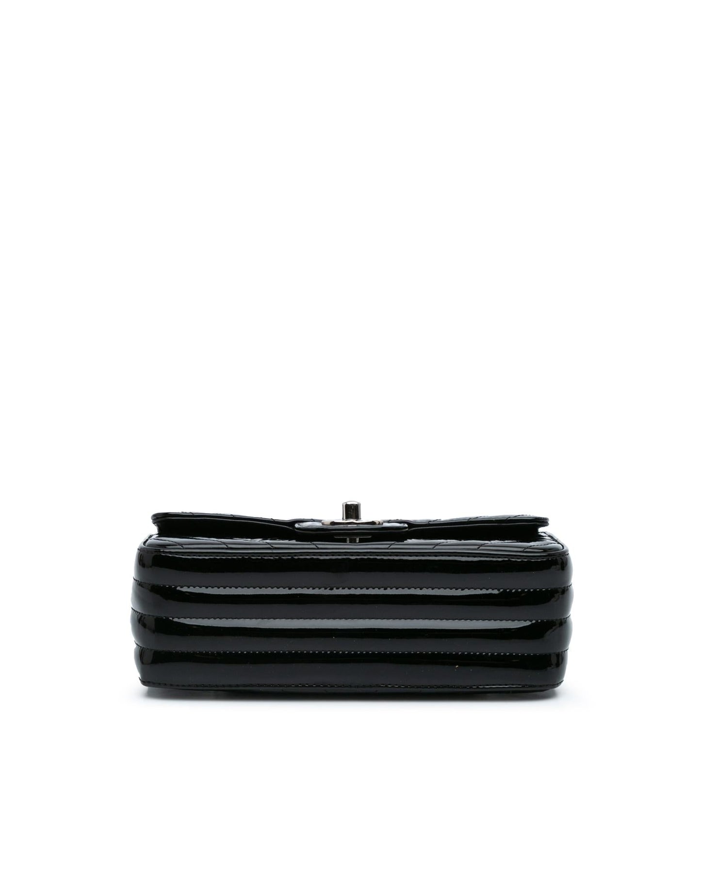 Mini Rectangular Classic Chevron Patent Flap Crossbody Bag