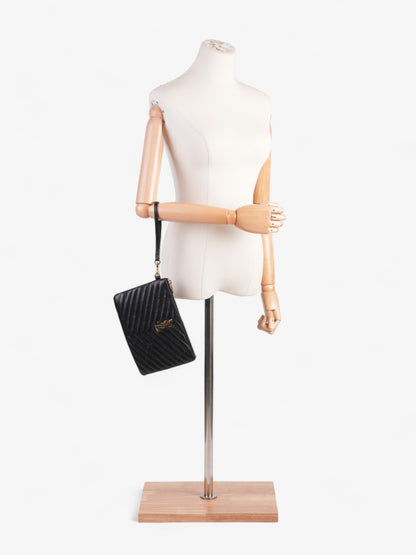Saint Laurent Monogram Wristlet Black Leather