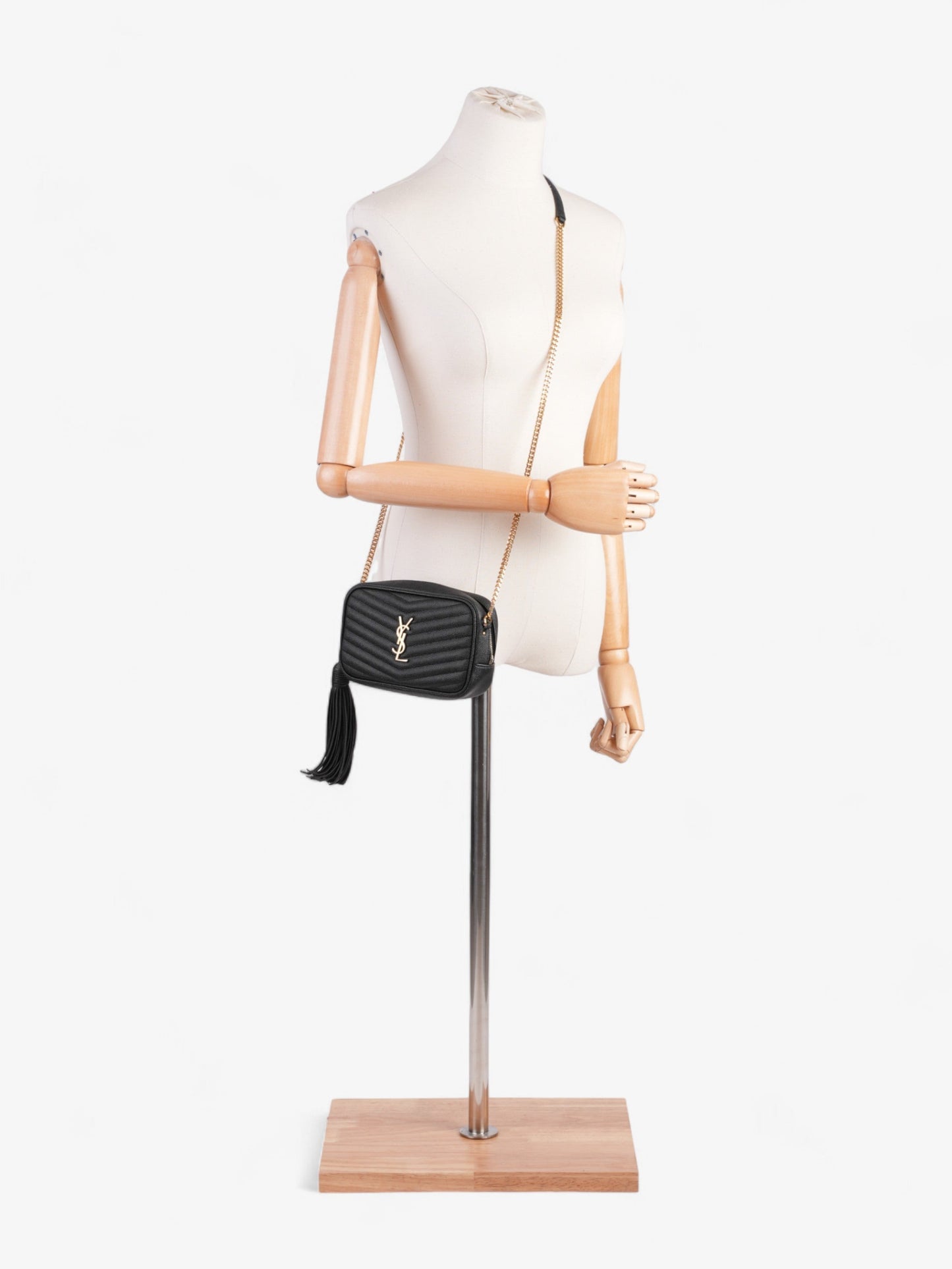 Saint Laurent Lou Crossbody Black Grained Leather Mini