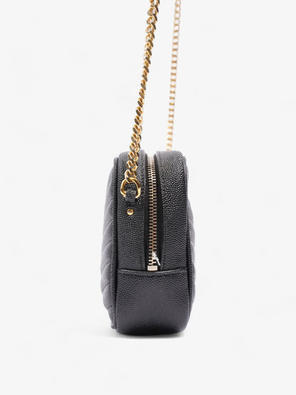 Saint Laurent Lou Crossbody Black Grained Leather Mini