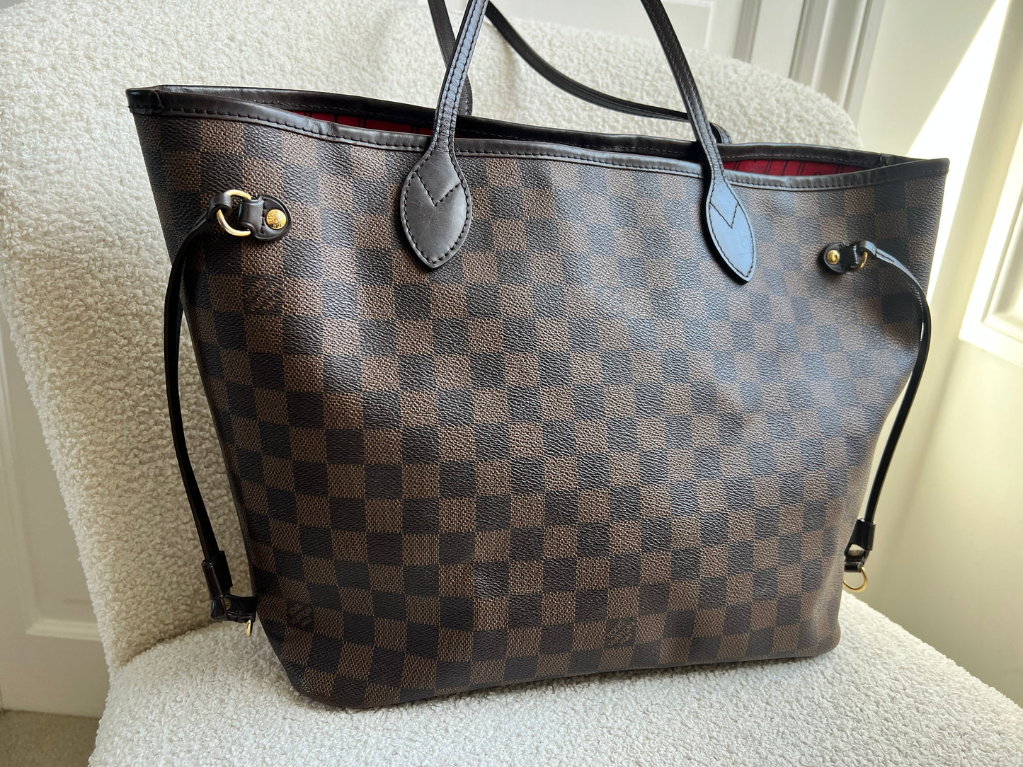 Louis Vuitton Neverfull MM Damier Ebene Cherry Interior (RRP £1,430)