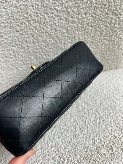 Chanel Mini Rectangular Classic Flap in Black Lambskin (RRP £4,390)