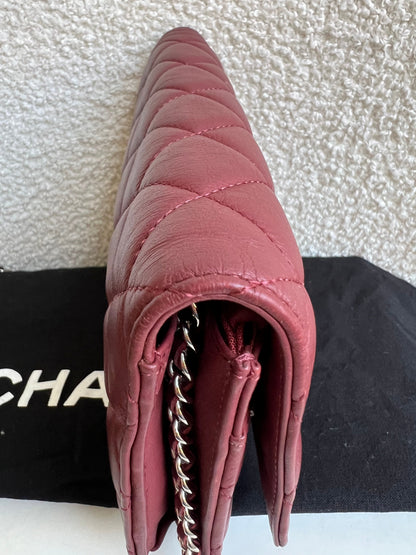Chanel Burgundy Lambskin Wallet on Chain