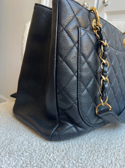 Chanel Black Caviar Grand Shopper Tote Gold Hardware (GST)
