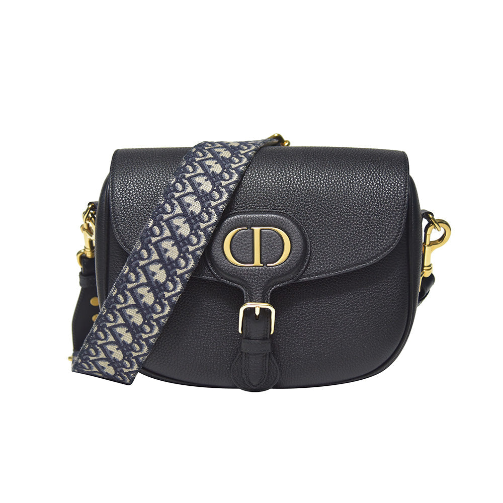 Black Grained Leather Large Dior Bobby Bag Rented Out