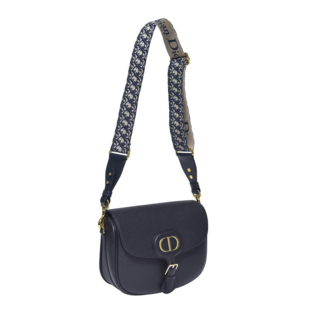 Black Grained Leather Large Dior Bobby Bag Rented Out