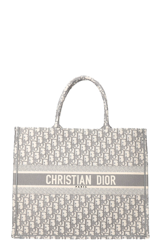Christian Dior Book Tote Large Oblique Grey
